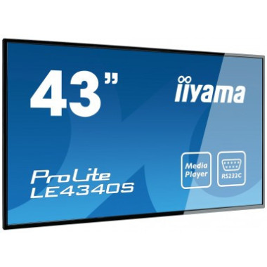 iiyama ProLite LE4340S-B1 Écran plat de signalisation numérique 109,2 cm (43") LED 350 cd m² Full HD Noir 12 7