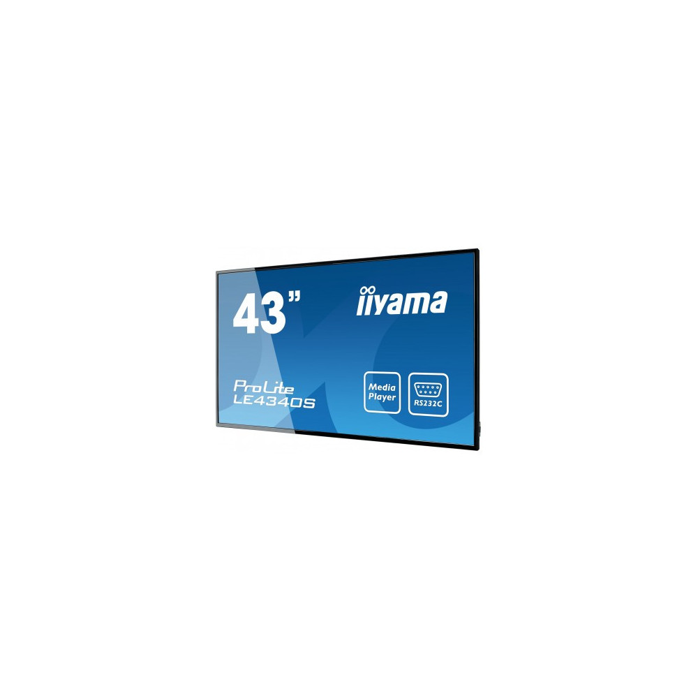 iiyama ProLite LE4340S-B1 Écran plat de signalisation numérique 109,2 cm (43") LED 350 cd m² Full HD Noir 12 7