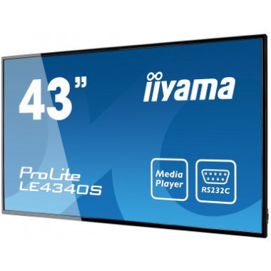 iiyama ProLite LE4340S-B1 Écran plat de signalisation numérique 109,2 cm (43") LED 350 cd m² Full HD Noir 12 7