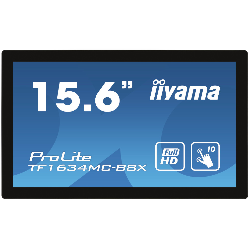 iiyama ProLite TF1634MC-B8X écran plat de PC 39,6 cm (15.6") 1920 x 1080 pixels Full HD LED Écran tactile Multi-utilisateur Noir iiyama ProLite TF1634MC-B8X écran plat de PC 39,6 cm (15.6") 1920 x 1080 pixels Full HD LED Écran tactile Multi-utilisateur Noir