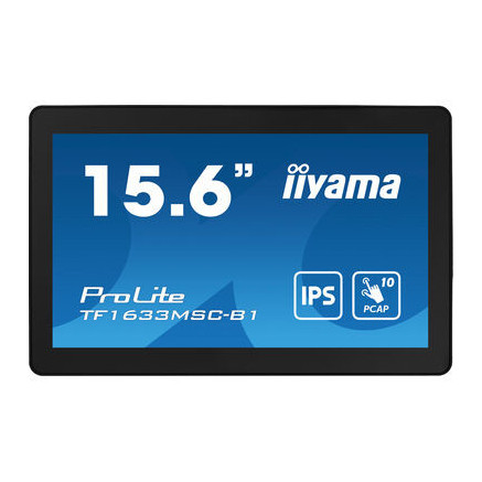 iiyama ProLite TF1633MSC-B1 écran plat de PC 39,6 cm (15.6") 1920 x 1080 pixels Full HD Écran tactile Noir