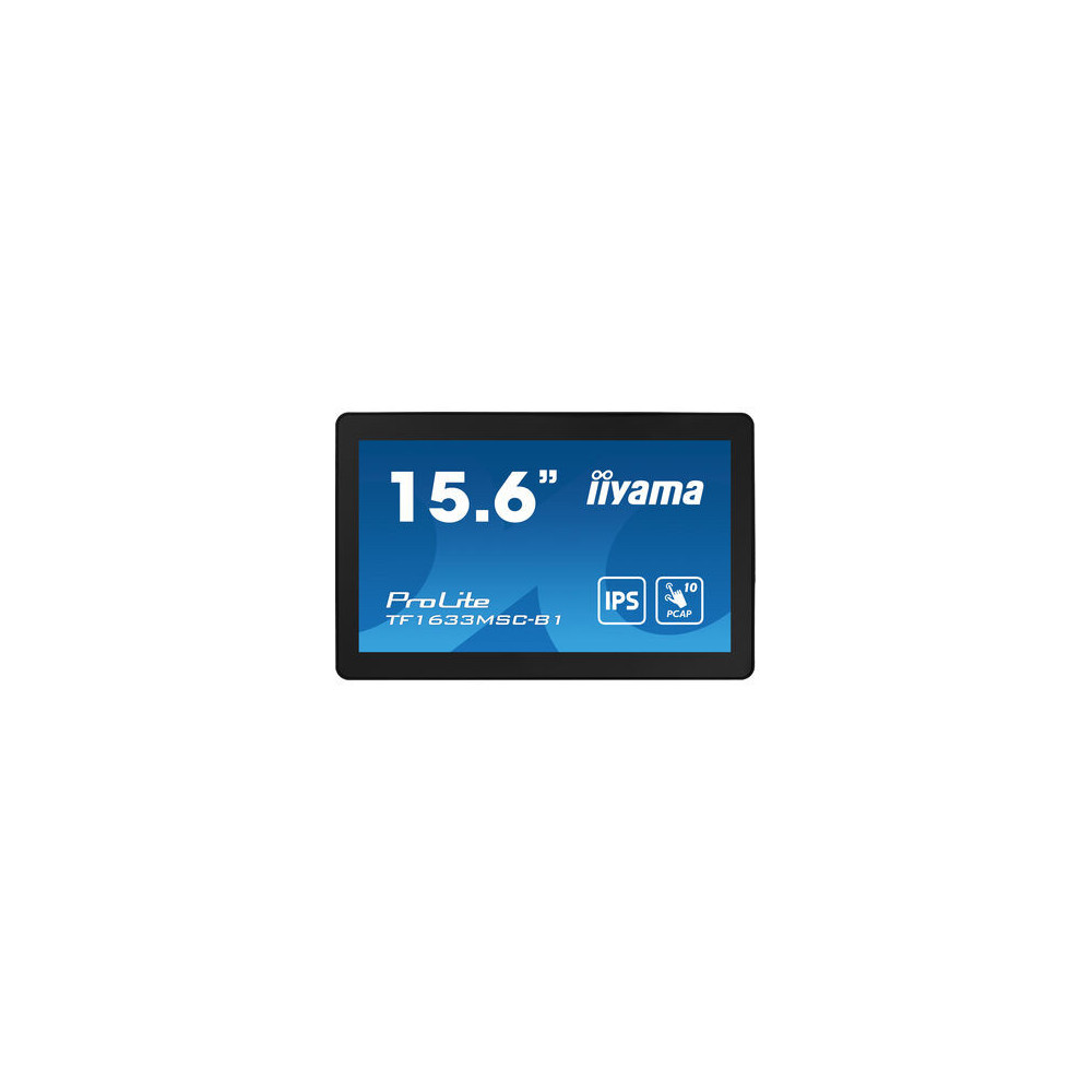iiyama ProLite TF1633MSC-B1 écran plat de PC 39,6 cm (15.6") 1920 x 1080 pixels Full HD Écran tactile Noir iiyama ProLite TF1633MSC-B1 écran plat de PC 39,6 cm (15.6") 1920 x 1080 pixels Full HD Écran tactile Noir