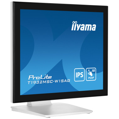 iiyama ProLite T1932MSC-W1SAG écran plat de PC 48,3 cm (19") 1280 x 1024 pixels Full HD LED Écran tactile Dessus de table Blanc