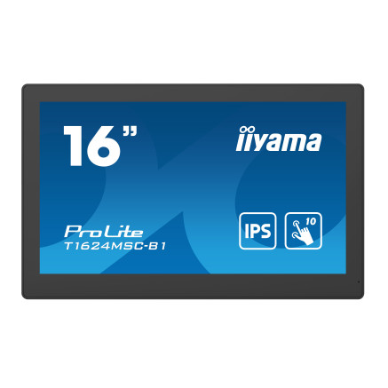 iiyama T1624MSC-B1 affichage de messages Écran plat interactif 39,6 cm (15.6") LCD 450 cd m² Full HD Noir Écran tactile 24 7