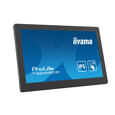 iiyama T1624MSC-B1 affichage de messages Écran plat interactif 39,6 cm (15.6") LCD 450 cd m² Full HD Noir Écran tactile 24 7