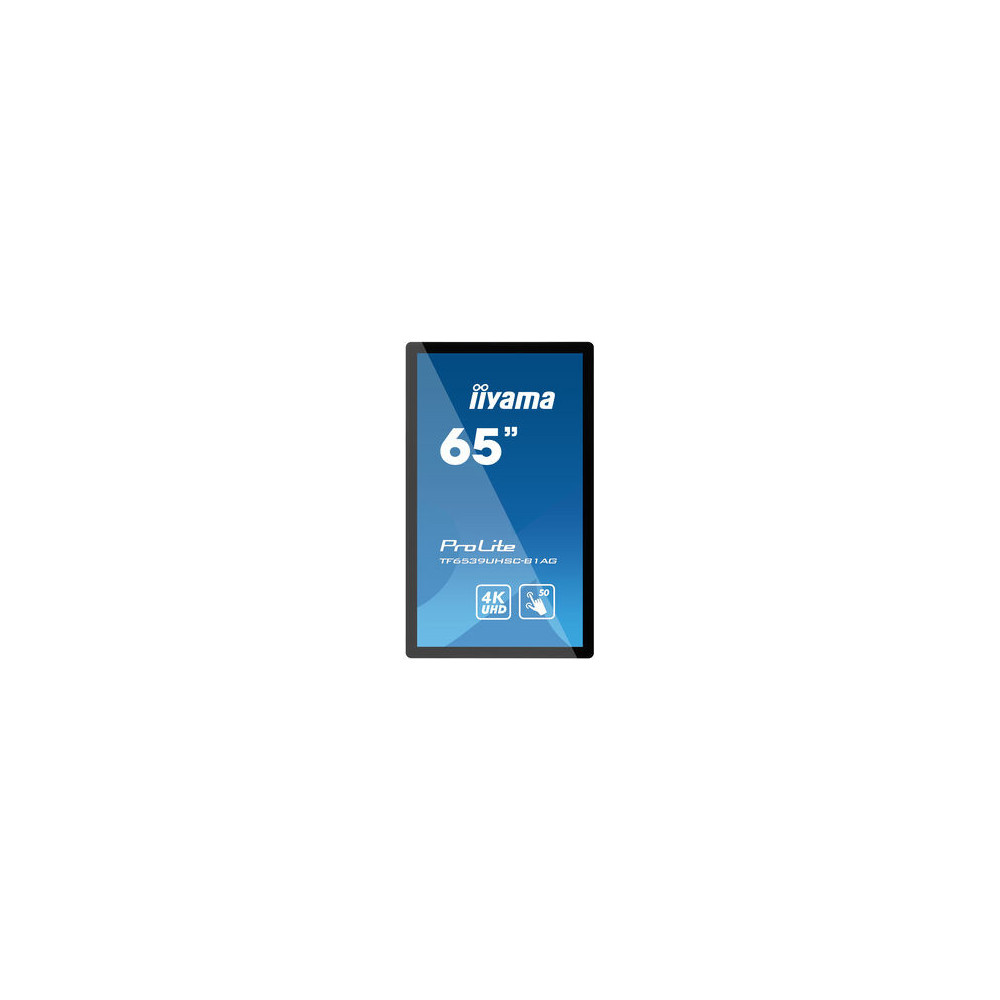 iiyama TF6539UHSC-B1AG affichage de messages Écran plat interactif 165,1 cm (65") LCD 500 cd m² 4K Ultra HD Noir Écran tactile