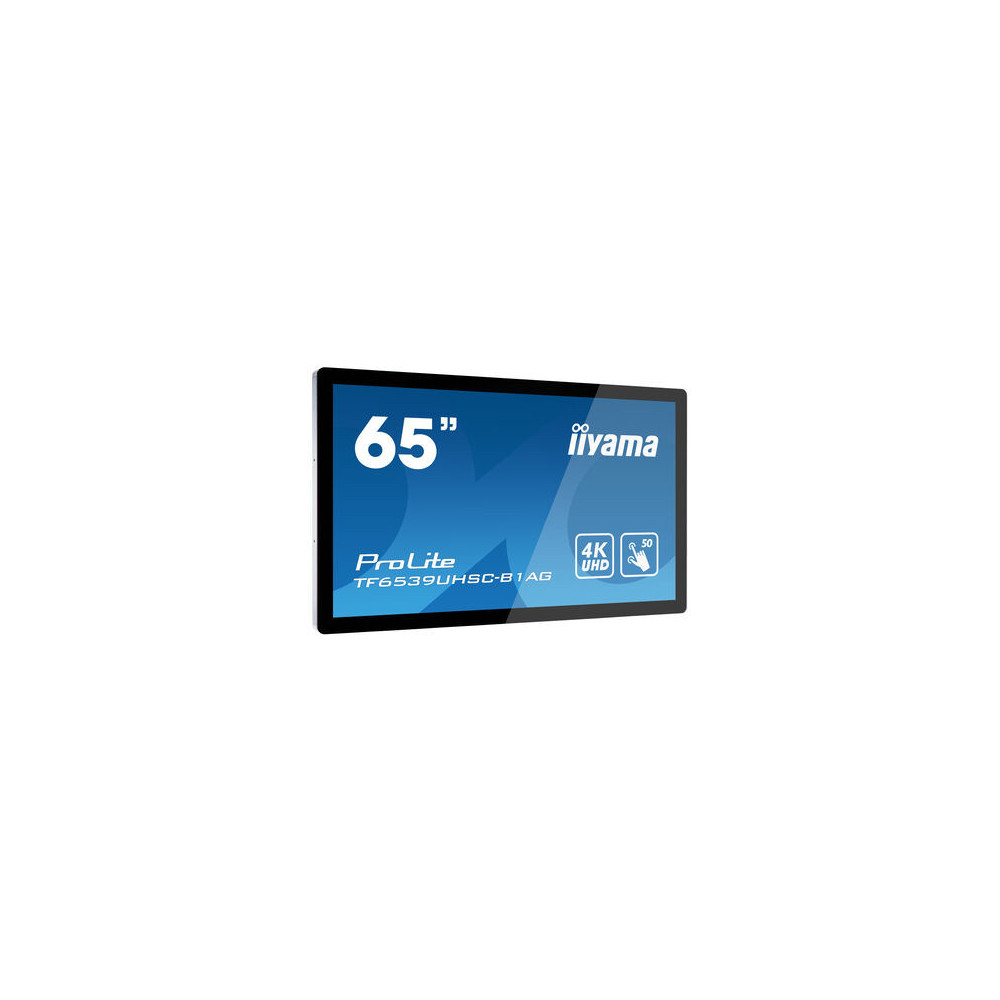 iiyama TF6539UHSC-B1AG affichage de messages Écran plat interactif 165,1 cm (65") LCD 500 cd m² 4K Ultra HD Noir Écran tactile