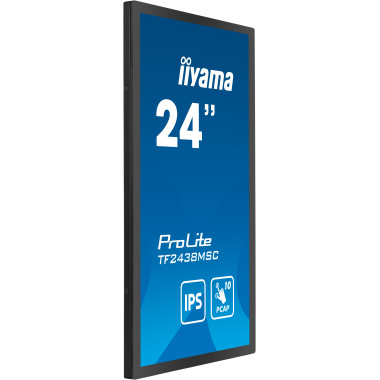 iiyama TF2438MSC-B1 affichage de messages Carte A numérique 61 cm (24") LED 600 cd m² Full HD Noir Écran tactile