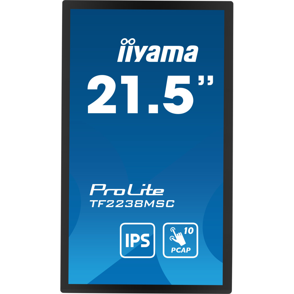 iiyama TF2238MSC-B1 affichage de messages Carte A numérique 55,9 cm (22") LED 600 cd m² Full HD Noir Écran tactile