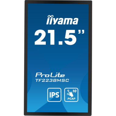 iiyama TF2238MSC-B1 affichage de messages Carte A numérique 55,9 cm (22") LED 600 cd m² Full HD Noir Écran tactile