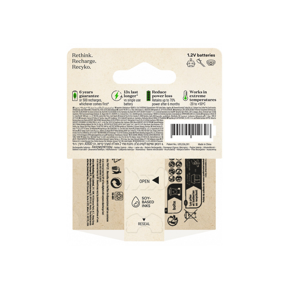 GP Batteries 201241 pile domestique Batterie rechargeable AAA Hybrides nickel-métal (NiMH)
