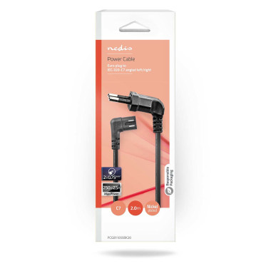Nedis PCGB11055BK20 câble électrique Noir 2 m CEE7 16 IEC C7