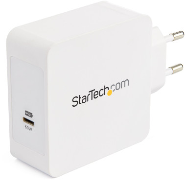 StarTech.com Chargeur Mural USB C - Chargeur USB C pour Ordinateur Portable 60W PD - Câble de 2m - Adaptateur Secteur Universel