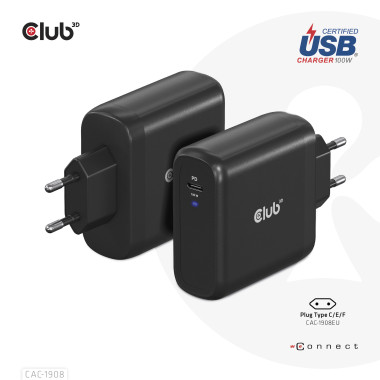 CLUB3D CAC-1908 chargeur d'appareils mobiles Manettes de jeu, Ordinateur portable, Téléphone portable, Ordinateur portable,