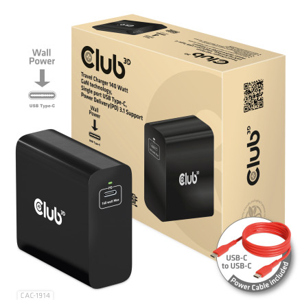 CLUB3D CAC-1914 chargeur d'appareils mobiles Moniteur vidéo pour bébé, Tondeuse pour barbe, Caméscope numérique, Caméra