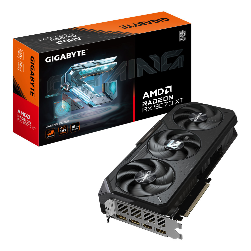 GIGABYTE Radeon RX 9070 XT GAMING OC 16G Carte Graphique - 16 Go GDDR6, 256 bits, PCI-E 5.0, 3060 MHz Fréquence du Cœur, 2 x GIGABYTE Radeon RX 9070 XT GAMING OC 16G Carte Graphique - 16 Go GDDR6, 256 bits, PCI-E 5.0, 3060 MHz Fréquence du Cœur, 2 x