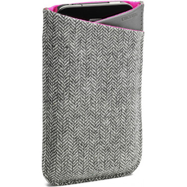 DICOTA M27408W DICET017826 Löv Sleeve Etui pour Telephone portable Cuir/Laine Gris/Rose