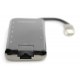 DIGITUS DA-70887 DIGAEX37482 Station USB-C, 8 ports, gris HDMI, RJ45, 3x USB 3.0, SD/MicroSD, USB-C (PD)