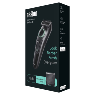 Braun BeardTrimmer 3 BT3421 Batterie 40 2 cm Noir