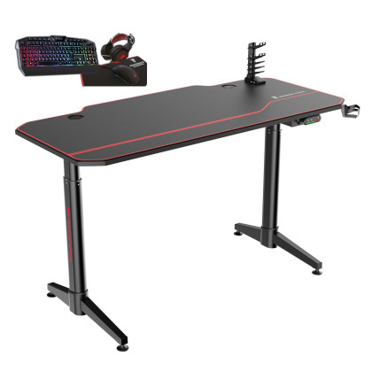 BER00046629 Bureau Gamer + pack CLavier+Souris+TAPIS+CASQUE RGB offert