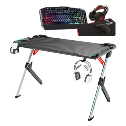 BER00046632 Bureau Gamer + pack CLavier+Souris+TAPIS+CASQUE RGB offert