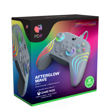 PDP Afterglow Wave Gris USB Manette de jeu Analogique Numérique PC, Xbox One, Xbox Series S, Xbox Series X