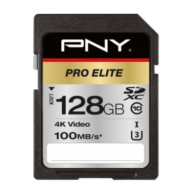 PNY P-SD128U3100PRO-GE PNYMF037591 PNY PRO ELITE SDXC 128Go - CLASSE 10 - 100GB/S - UHS-I U3 - 4K