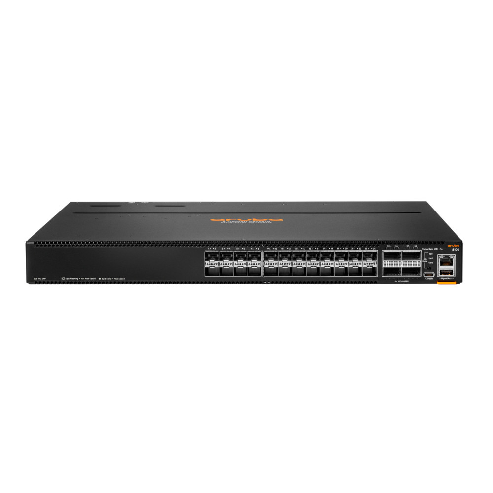 HPE Aruba Networking CX 8100 24x10G SFP+ 4x40 100G QSFP28 FB Airflow 3Fan 2AC PSU Géré L3 1U