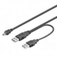 ACPUS016354 Cordon 1 mini USB vers 2x USB (Data+Alim) 0.5m
