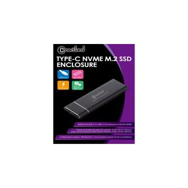 Connectland BE-M2-NVMe-ILLUMINATED-1920333 Boîtier SSD externe, M.2 PCIe  NVMe vers USB C