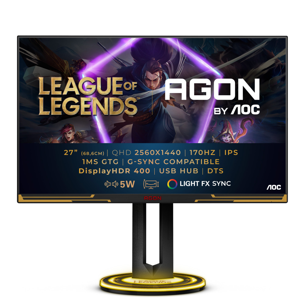 AOC AGON AG275QXL LED display 68,6 cm (27") 2560 x 1440 pixels Quad HD Noir, Or AOC AGON AG275QXL LED display 68,6 cm (27") 2560 x 1440 pixels Quad HD Noir, Or