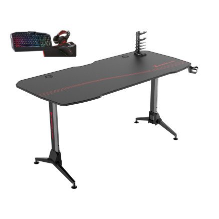 BER00046633 Bureau Gamer + pack CLavier+Souris+TAPIS+CASQUE RGB offert