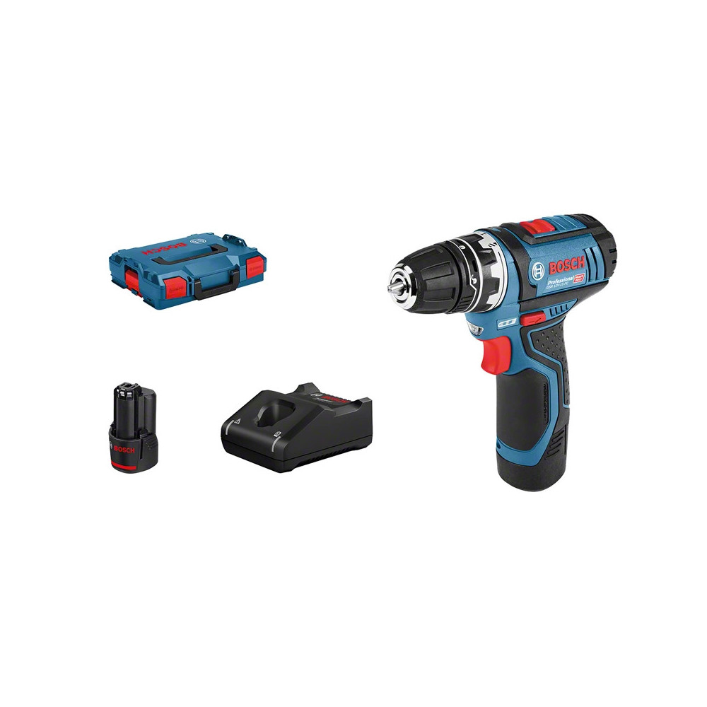 Bosch GSR 12V-15 FC Flex Professional 1300 tr min Sans clé 600 g Noir, Bleu
