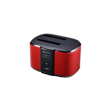 Connectland DOCK-CNL-GDPD05T-RED NONBT030784 6001009 Docking pour 2xHDD 2.5/3.5p Sata USB3 Rouge