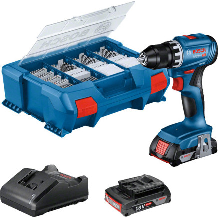Bosch GSR 18V-45 Professional 500 tr min Sans clé 900 g Noir, Bleu