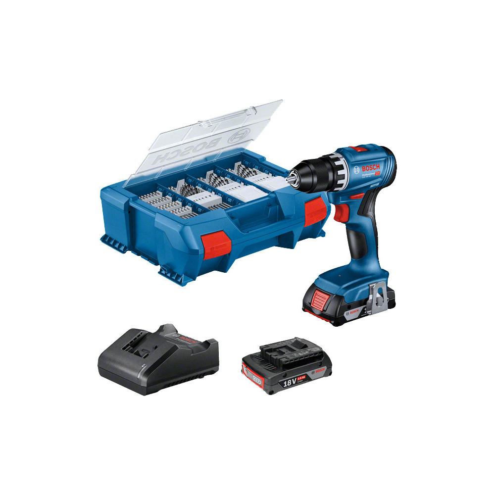 Bosch GSR 18V-45 Professional 500 tr min Sans clé 900 g Noir, Bleu Bosch GSR 18V-45 Professional 500 tr min Sans clé 900 g Noir, Bleu