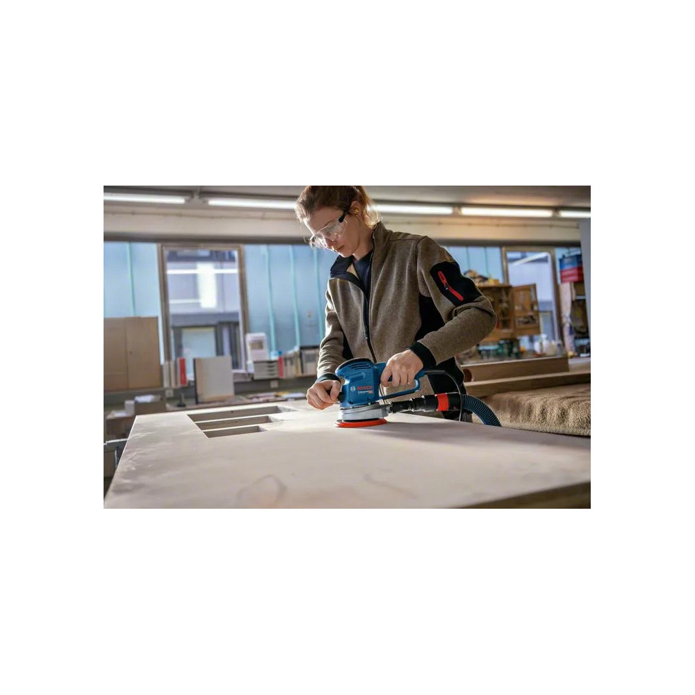 Bosch GEX 34-150 Professional Ponceuse orbitale aléatoire 12000 tr min 24000 OPM Noir, Bleu, Gris, Rouge