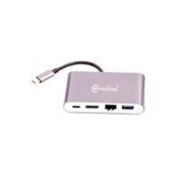 Connectland AD-USB-C-DIGITAL-AV-4EN1-BOX NONUS030840 Adaptateur USB-C vers HDMI/RJ45/USB3.0/USB-C