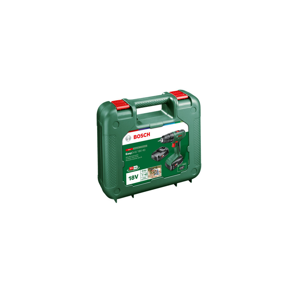 Bosch Easy Drill 18V-40 1630 tr min Sans clé 1,3 kg Noir, Vert