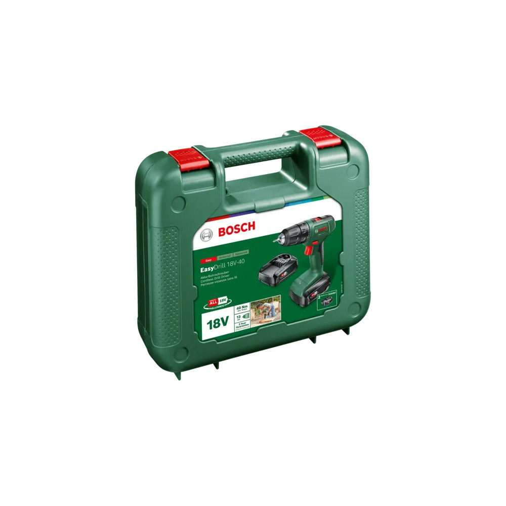 Bosch EasyDrill 18V-40 1630 tr min Sans clé 1,3 kg Noir, Vert