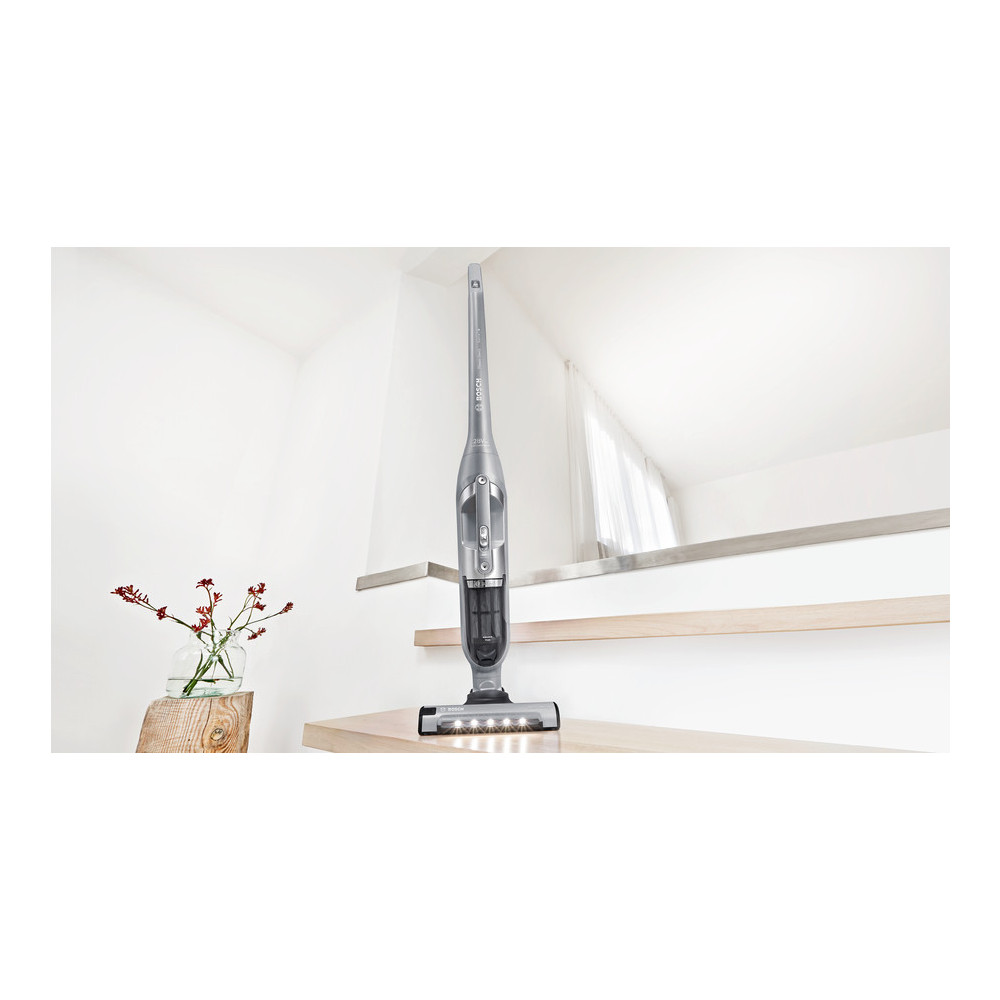 Bosch Serie 4 BBH3K2801 aspirateur balai et balai électrique Aspirateur-balai 2 en 1 Batterie Sec Sans sac Argent