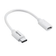 PERUS028945 Axxbiz CableBiz-C005, USB2.0 C vers Micro-B M/F - White - 56 Ohm