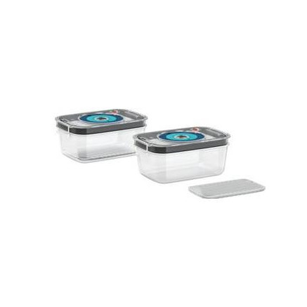 Bosch MSZV0FC2 boîte hermétique alimentaire Rectangulaire Noir, Bleu, Transparent 2 pièce(s)