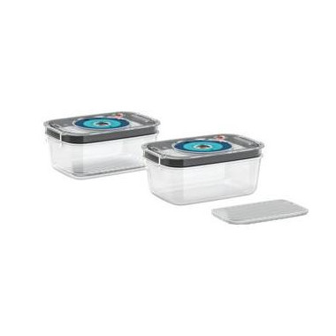 Bosch MSZV0FC2 boîte hermétique alimentaire Rectangulaire Noir, Bleu, Transparent 2 pièce(s)
