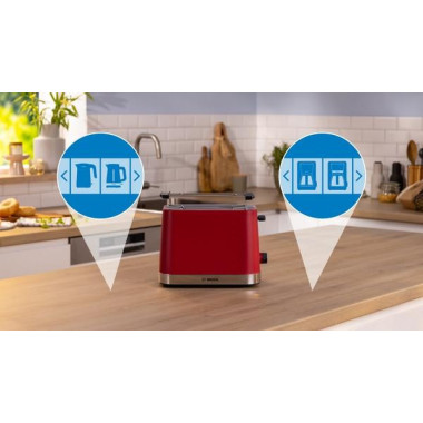 Bosch TAT4M224 grille-pain 2 part(s) 950 W Rouge