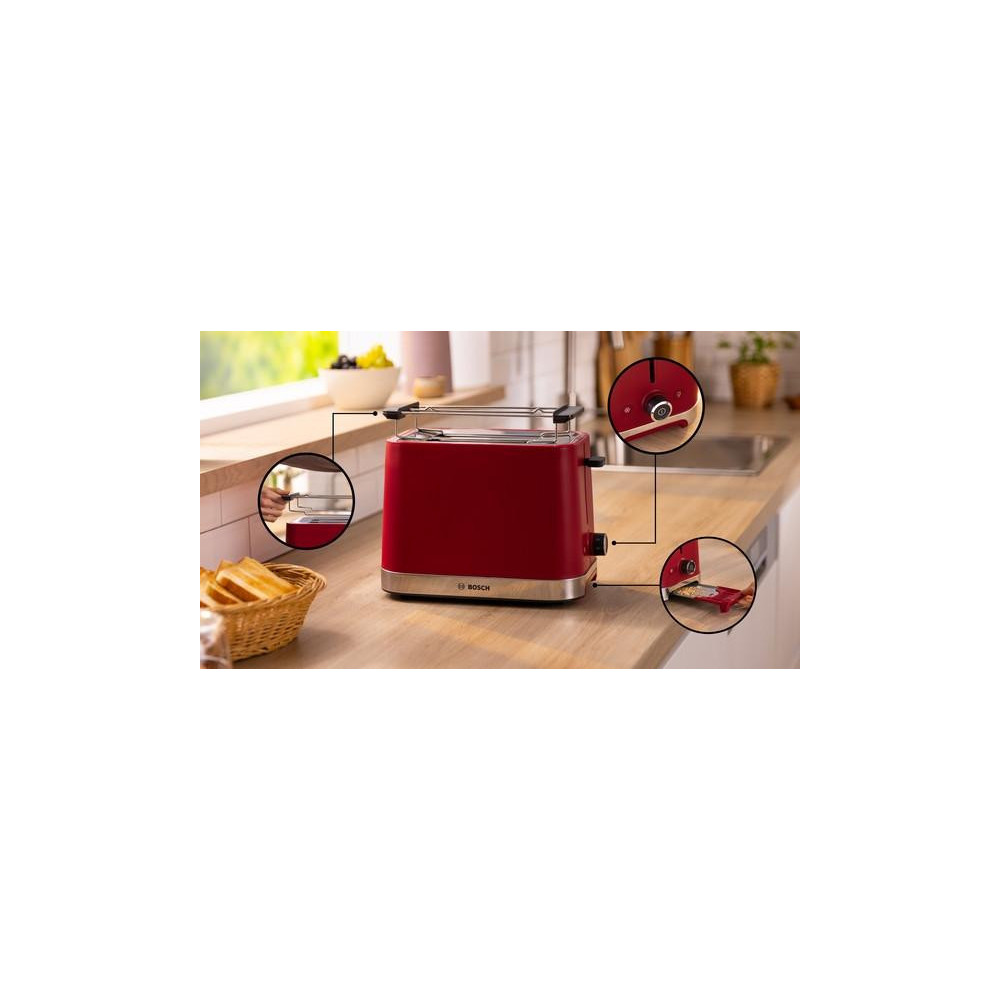 Bosch TAT4M224 grille-pain 2 part(s) 950 W Rouge