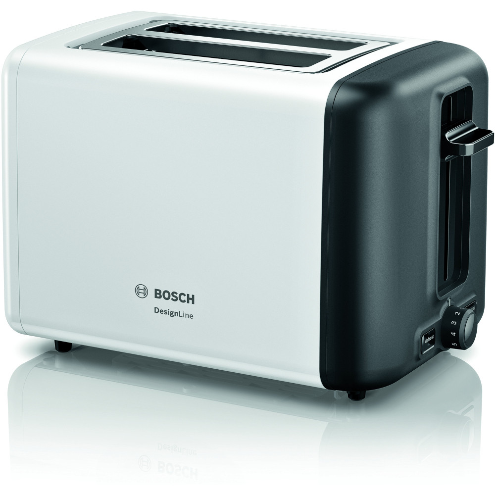 Bosch TAT3P421DE grille-pain 2 part(s) 970 W Noir, Blanc Bosch TAT3P421DE grille-pain 2 part(s) 970 W Noir, Blanc