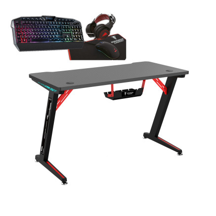 BER00046640 Bureau Gamer + pack CLavier+Souris+TAPIS+CASQUE RGB offert
