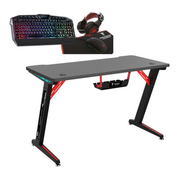 BER00046640 Bureau Gamer + pack CLavier+Souris+TAPIS+CASQUE RGB offert