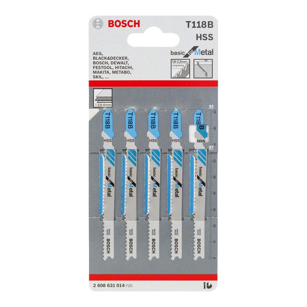 Bosch T 118 B Lames de scie sauteuse Acier rapide 5 pièce(s)